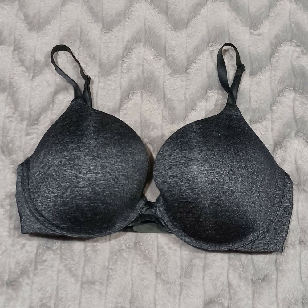 Victoria Secret Womens Size 34DD Gray Perfect Shape Padded Bra With Underwire